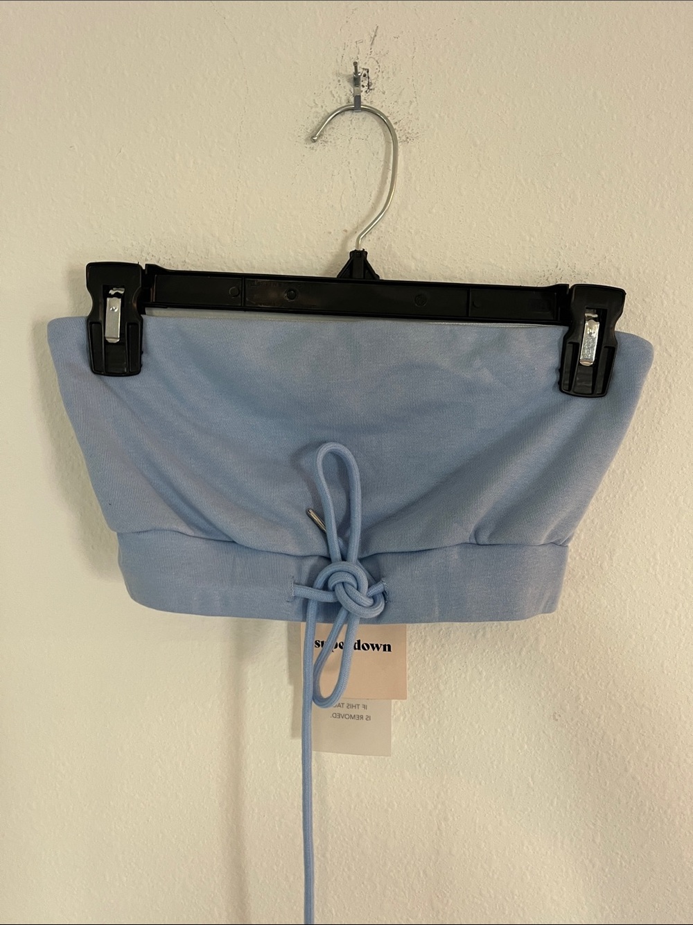 NWT SUPERDOWN Blue Strapless Crop Tank Top